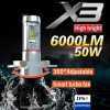 LED крушки за фарове X3, 50W, H1, H4 и H7 2 LED крушки за фарове X3