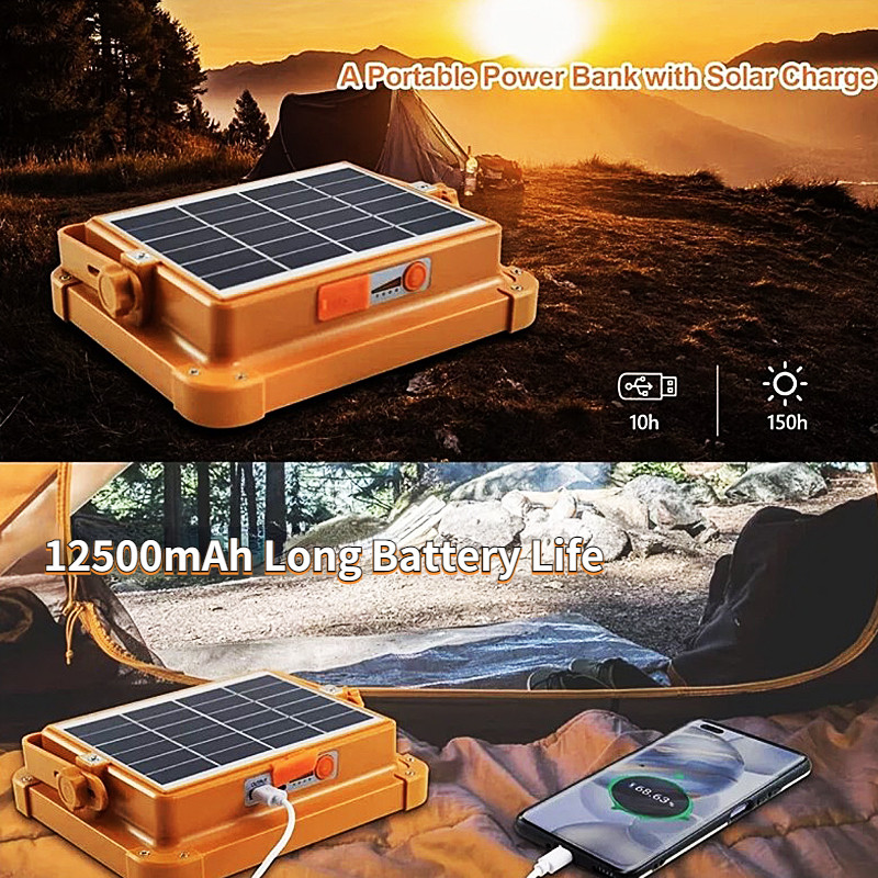 Соларна къмпинг лампа 100W с батерия 16500mAh и светлина 10000 LM 5 Соларна къмпинг лампа 100W с батерия 16500mAh и светлина 10000 LM - Image 3