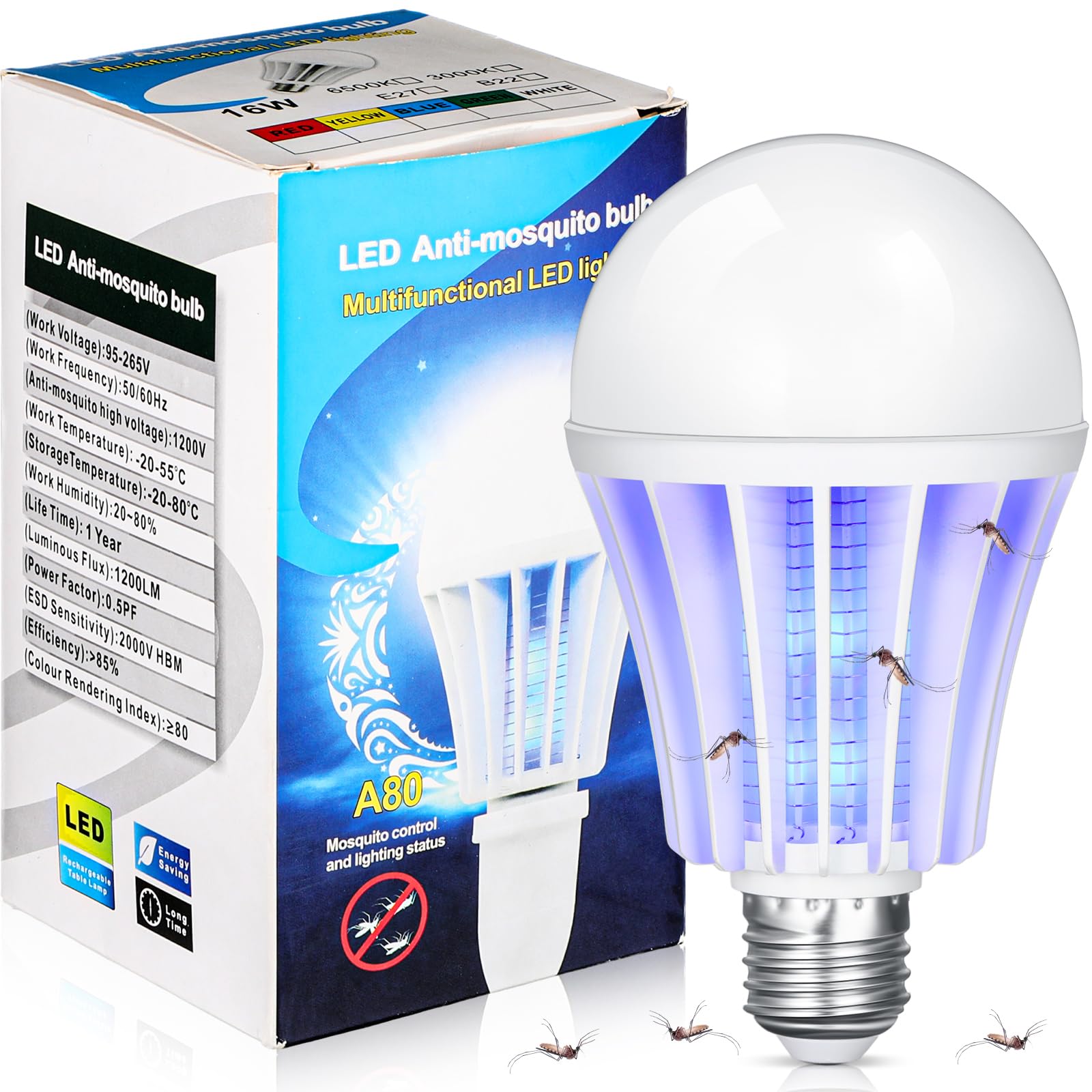 LED крушка срещу комари, UV 3 LED крушка срещу комари, UV