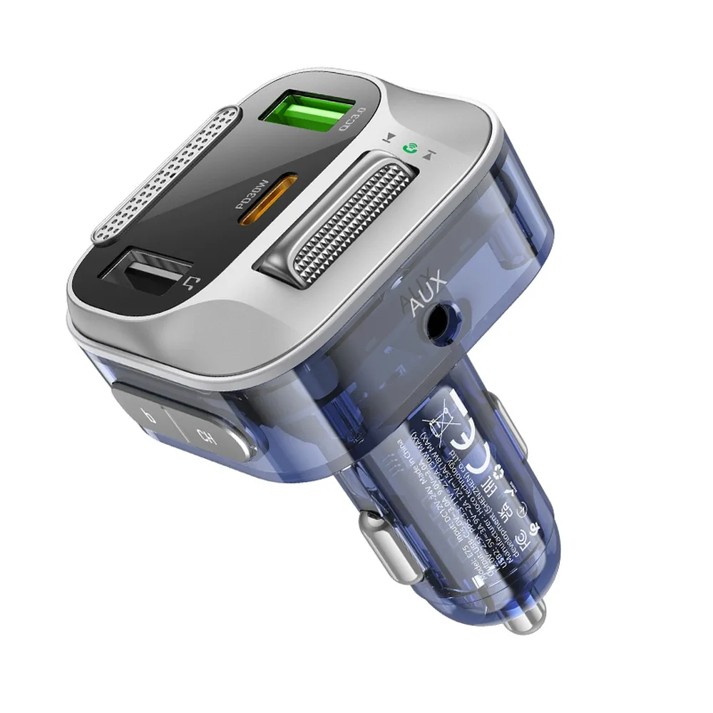 Трансмитер Hoco E75 QC3.0 30W с BLUETOOTH, USB, Type C и Handsfree 6 Трансмитер Hoco E75 QC3.0 30W с BLUETOOTH, USB, Type C и Handsfree - Image 4