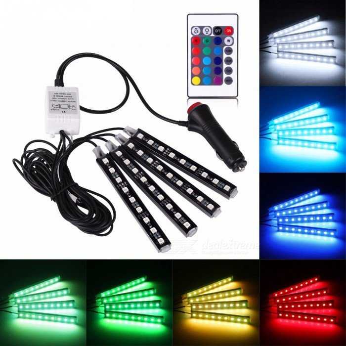 Светлини за кола RGB LED с дистанционно 5 Светлини за кола RGB LED с дистанционно - Image 3