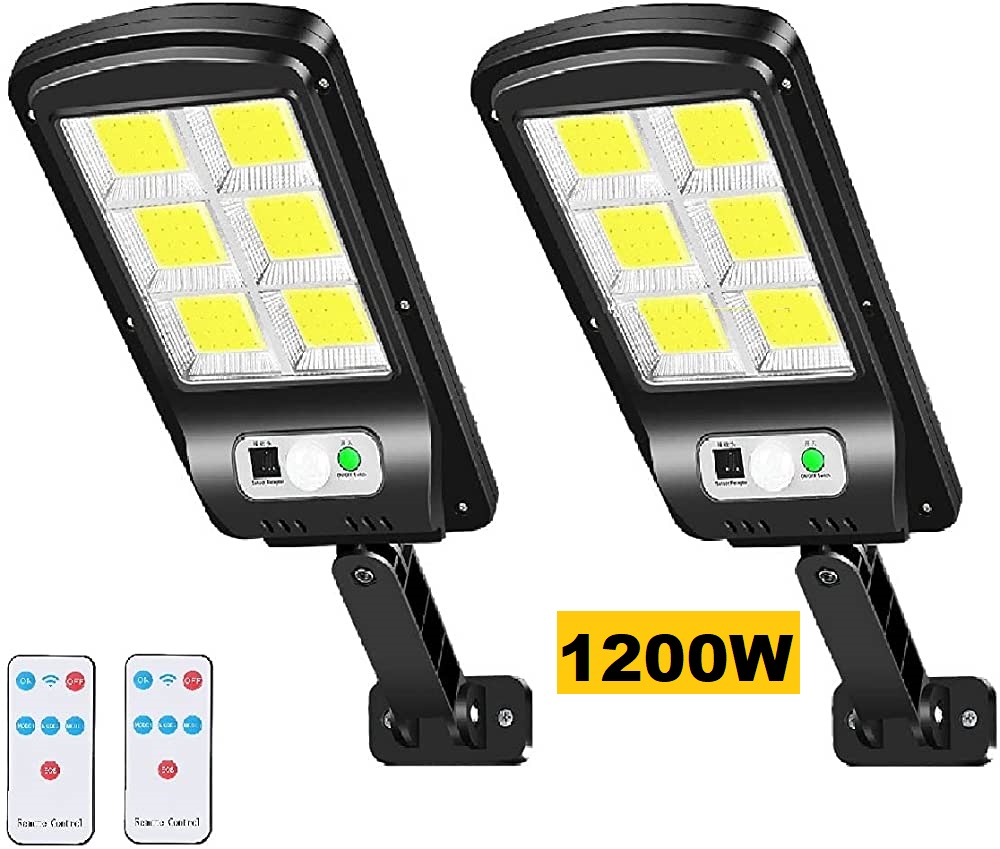Соларна лампа 1200W LED 2 броя със сензор за движение, стойка и дистанционно 3 Соларна лампа 1200W LED 2 броя