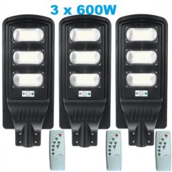 Улична соларна лампа 600W 3 броя с дистанционно