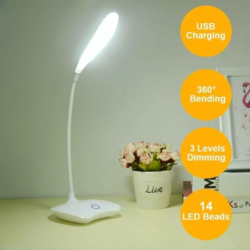 Led лампа за бюро с USB кабел и 3 степени за сила на светлина