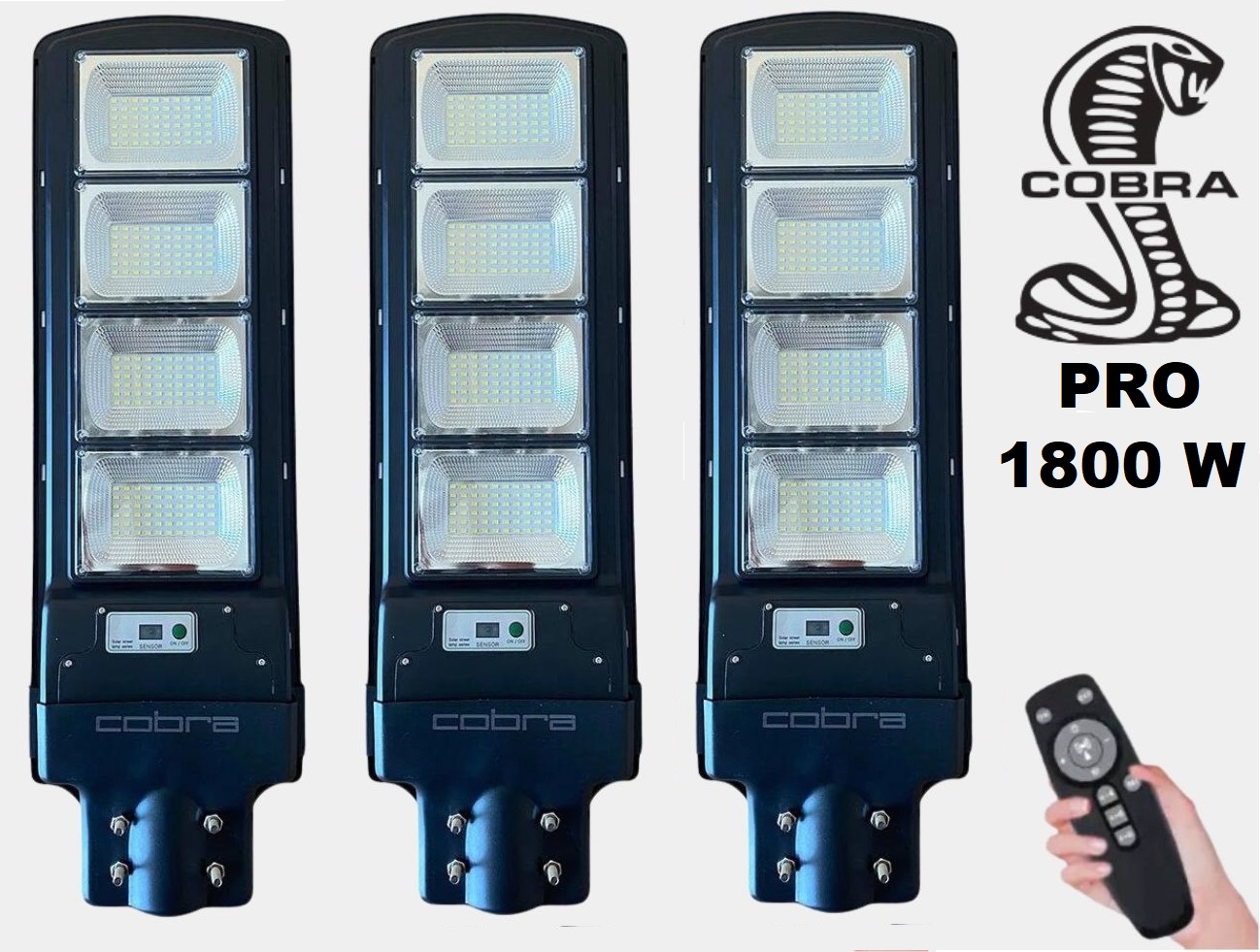 Соларна лампа Cobra 1800W 3 броя 3 Соларна лампа Cobra 1800W 3 броя