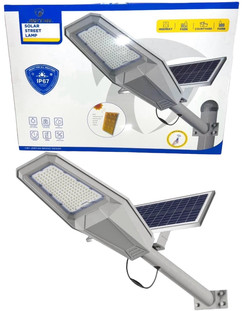 Улична соларна лампа 400W Jortan с панел и стойка 3 Улична соларна лампа 400W Jortan с панел и стойка